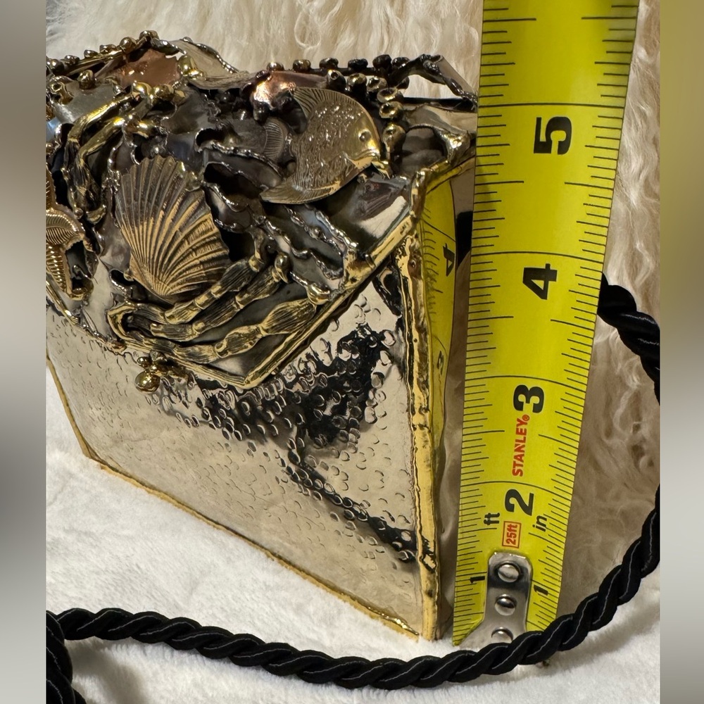 Lunacy Designs Vintage Handmade Artisan Mixed Metal Sea Life Themed Bag 1980s - Picture 17 of 17